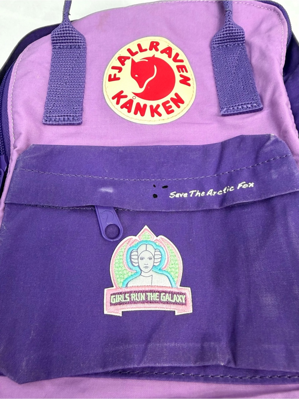 SOLD Fjallraven Kanken Mini Save The Arctic Fox Purple Backpack Star Wars - Picture 3 of 7
